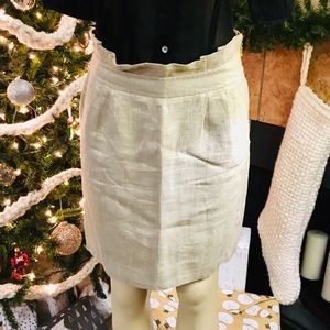 Kate Spade Gold Linen Pencil Skirt - Sz 6